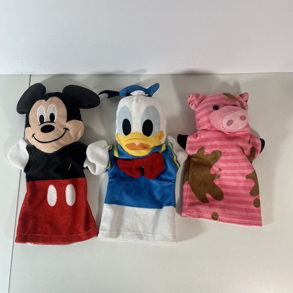 Disney Baby Mickey Mouse Hand Puppets Goofy Minnie Donald Set Of 3 Melissa Doug